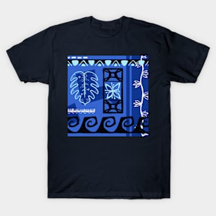 Blue Hawaiian Patterns T-Shirt